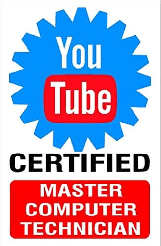 You Tube Certified Master Computer Technician Window Sticker Decal