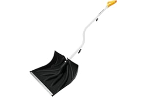YEITSNOW Snow Shovel for Driveway Ergonomic Design 17” Reinforced Heavy Duty Snow Removal Easy Assembled Tool in Winter Snowy Day for Garage Car Parking Port Workshop Barn