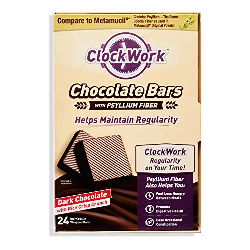 Clockwork Chocolate Bars with Psyllium Fiber Digestive Health Supplement Helps Maintain