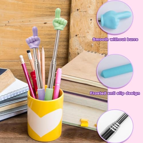 5PCS Teacher Finger Pointer Stick - Telescopic Teachers Pointer for Classroom Mini Extendable Hand Pointer Stick for Elementary School Kindergarten Teacher Supplies (5PCS)