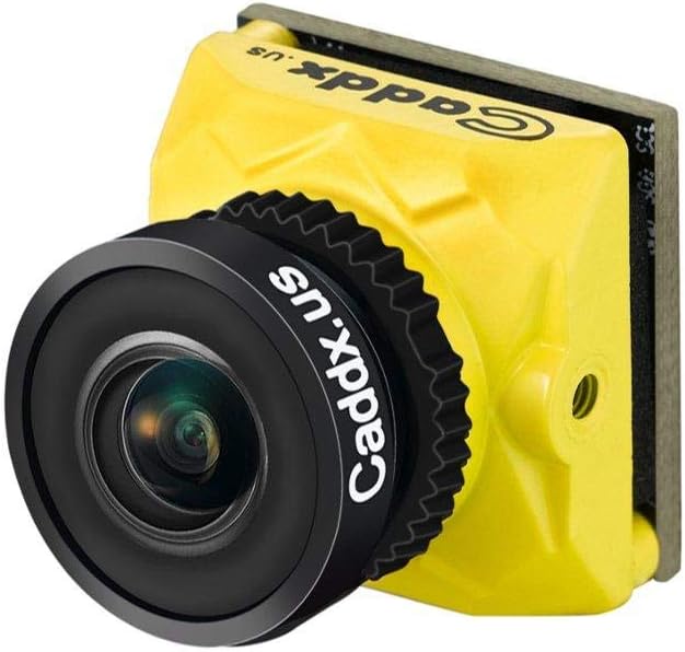 Amyove Caddx Ratel 1/1.8in Starlight HDR OSD 1200TVL NTSC/PAL 16:9/4:3 Switchable 1.66mm/2.1mm Lens FPV camera for RC Drone Yellow 2.1mm + ND Filter