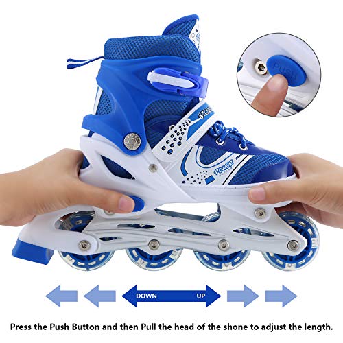 Kids Adjustable Inline Skates, Perfect First Skates for Girls and Boys with All Illuminating