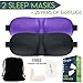 Lingito Sleep Mask 2-Pack | Adjustable 3D Contoured Eye Masks for Sleeping, Shift Works, Naps & Night Blindfold Eyeshade for Men and Women | Included 25 Piece Ultra Soft Foam Earplugs
