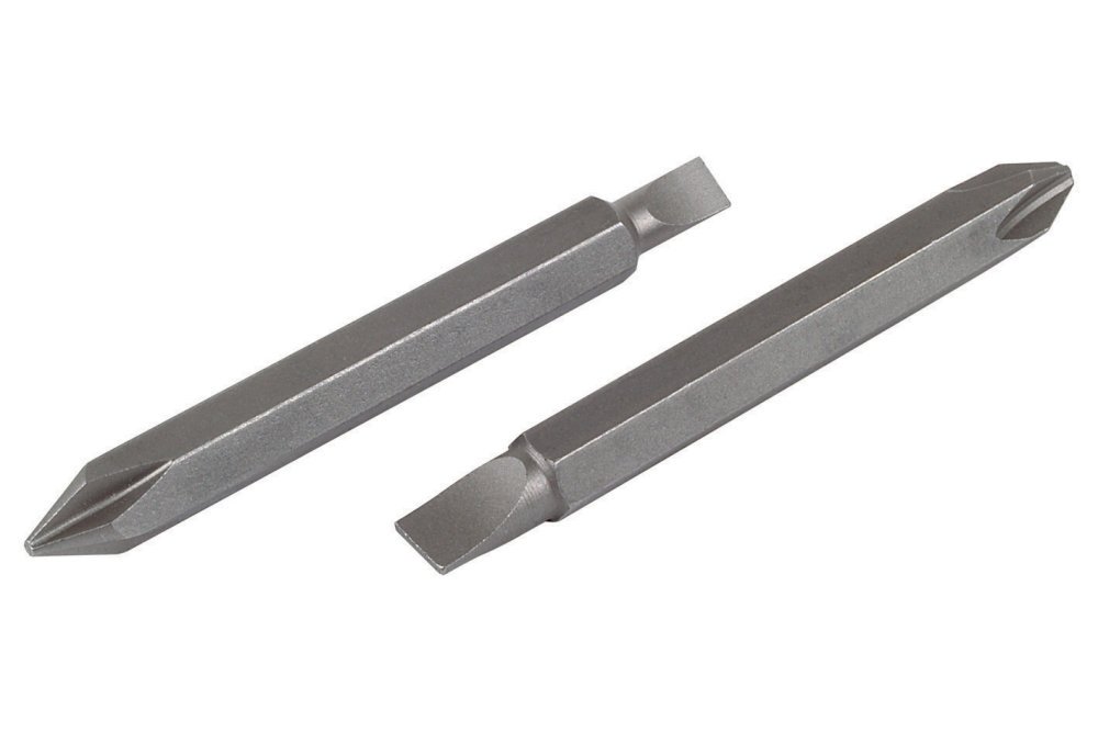 wolfcraft Double Bit Set, Flat / Crosshead (PH), 2 Pcs. I 2407000 I 2 Solid bits each for 2 head types, 60 mm, in various sizes