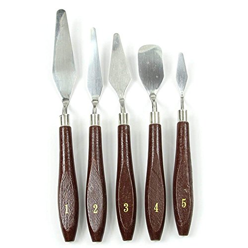 Nicedeal 5pcs Set Professional Steel Artist Oil Painting Palette Knife Spatula Paint ArtHome Deco and Wall Sticker