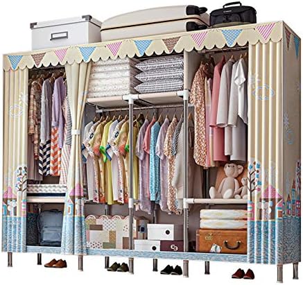 クローゼットストレージ ワードローブ収納クローゼット服ポータブルクローズワードローブクローゼットオーガナイザーシェルフワードローブ服 寝室の家具 Color D1 Size 245x45x172cm Modernzeg Hu