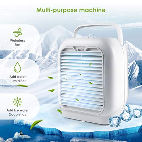 VANTAKOOL Personal Air Conditioner Fan, Air Personal Space Cooler 9.5-inch Small Desktop Fan Quiet Personal Table Fan Mini Evaporative Air Circulator Cooler Humidifier Bladeless Quiet for Office, Dorm - Thumbnail 4