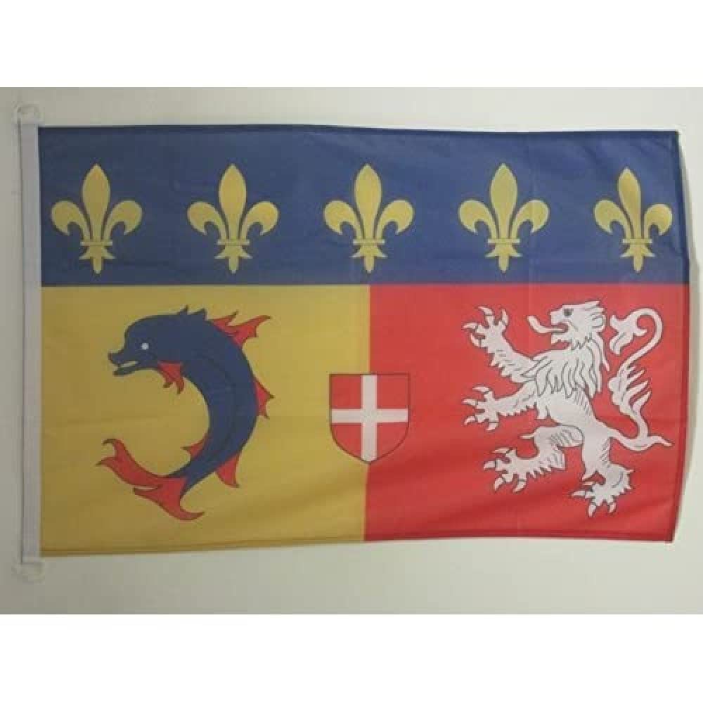 AZ FLAG Rhône-Alpes Nautical Flag 18'' x 12'', French region of Rhône-Alpes flags 30 x 45 cm, Banner 12x18 in for boat — image 1