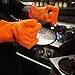 PUREFLY Orange Silicone Heat Resistant Gloves, Great for Grilling, BBQs, Baking, Smoke Ovens,Unique Maple Leaf Design in Finest Orange Silicone. Extra Long to Cover Wrists