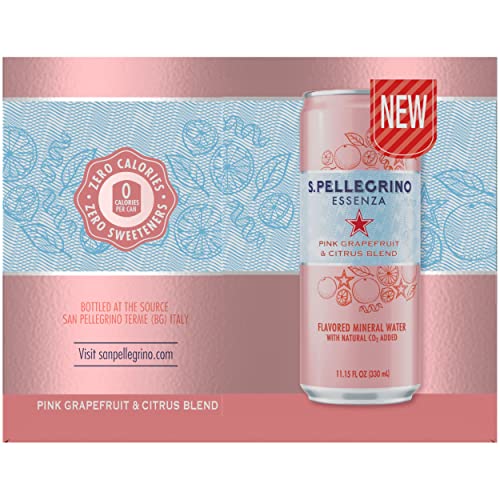 S.PELLEGRINO ESSENZA PINK GRAPEFRUIT & CITRUS FLAVORED MINERAL WATER, 11.15 FL OZ. CANS (8 PACK), 11.15 FL OZ (PACK OF 8)