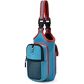 VAKAER Magnetic Gym Bag, Water Bottle Carrier Holder with Phone Pocket & Adjustable Strap,10 Ultra-Strong Magnets Stick to Fitness equipment, Workout Accessories Pouch for Women & Men, Blue