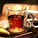VARANO 12 oz Double Wall Insulated Glass Mug - Crystal Clear Cup For Tea, Coffee, Milk or Cold Drinks - Heat Resistant Layered Top Quality Lead Free Borosilicate Glass- Great Gift Thermal Mug (12 OZ)