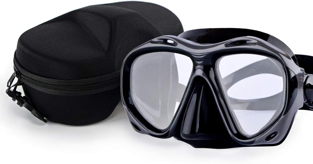 Swimming Mask Goggle UV Protection Anti Leak for Kids Youths Adults Diving Snorkeling Tempered Glass Lens 180° HD View Goggles with Nose Cover