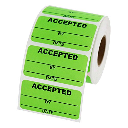 Accepted Inventory Labels 2 x 1 inch, 500 labels per roll