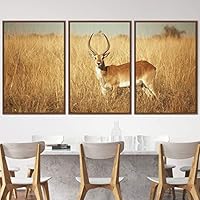 3 Piece Framed Canvas Wall Art Spiritual Animals Deer Canvas Prints Home Artwork Decoration for Living Room,Bedroom - 16