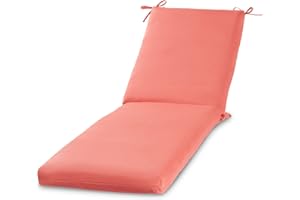 Greendale Home Fashions Outdoor Reversible Chaise Lounge Chair Cushion, Dusk Pink