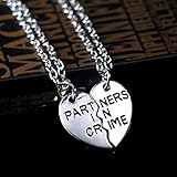 ZHUOTOP 2 Pcs Half Love Heart Couple Pendant Alloy Best Friends Necklace Friendship Gift Silver