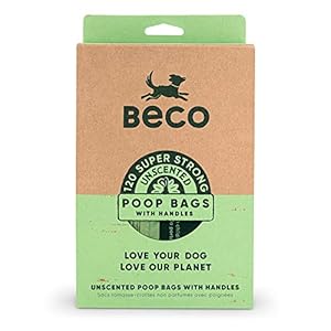 Beco-Super-Strong-Large-Poop-Bags-Unscented-Dog-Poo-Bags-120-Loose-packed-with-Tie-Handles-Box-Dispenser Beco Strong & Large Poop Bags - 120 Loose packed with Tie Handles - Box Dispenser - Unscented Dog Poo Bags
