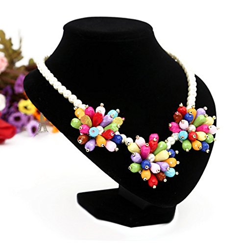 Wuligirl 3d bust display stand black velvet necklace holder jewel…