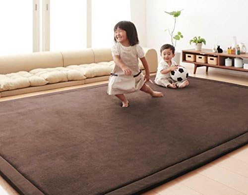 LIUZEIMIN Extra large baby crawling mat,Coral velvet thicken carpet Foldable Soft Play mats-D 79x118inch(200x300cm)