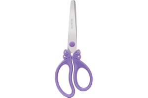 SLEMOON Scissors for Kids Ages 4-8 | Blunt Tip Safety Toddler Scissors, Stainless Steel Blades, ABS Plastic | School Craft Supplies, Art Projects, Pink (Princess Design with Rhinestones)