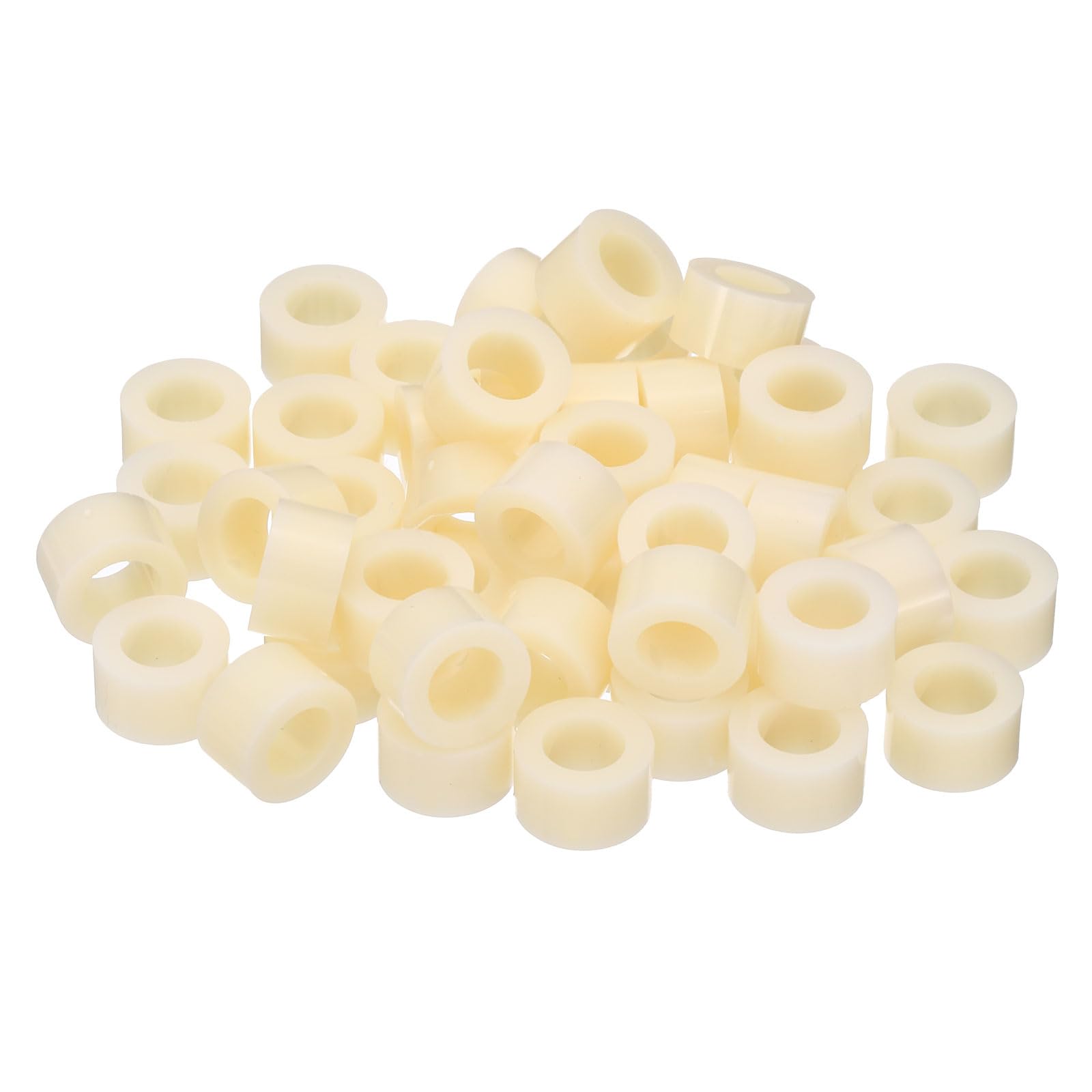 PATIKIL M8 Round Spacer Washer Set, 50 Pcs 8.2mm ID, 14mm OD, 8mm Length Plastic Standoff for M8 Screws — image 1