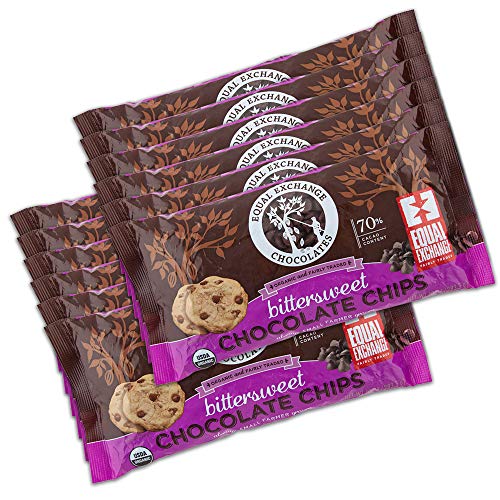 Equal Exchange Organic Bittersweet Chocolate Chips, 10 Ounce (Pack of 12)