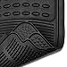 OxGord 6pc Full Set Ridged Rubber Floor Mats, Universal Fit Mat for SUVs Vans- Front Rear, Driver Passenger Seat, Rear Runner, and Trunk Liner Black