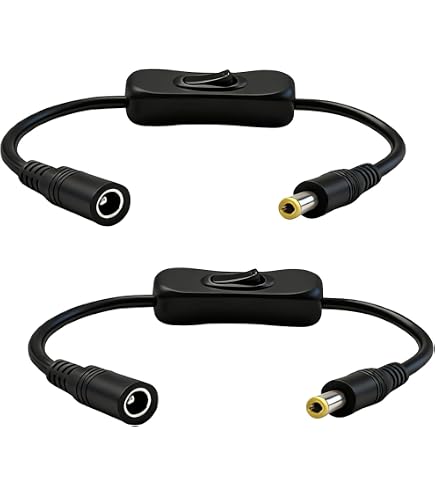 2.1x5.5mm Adapter Cables 4-Pack DC Power Extension Cords With On/Off ...