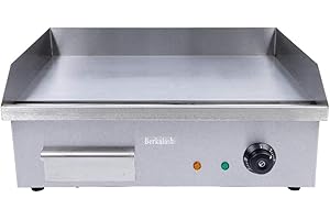 EAPMIC Commercial Flat Top Griddle, 3000W Electric Teppanyaki Griddle Nonstick Stainless Steel Countertop Grill with Adjustable Thermostatic Control 122°F-572°F 21.6"x13.8"(NO PLUG)