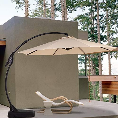 Grand patio Napoli Premium Outdoor Offset Patio Cantilever Umbrella with Base for Garden, Deck