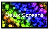 Delux Screens 120 inch 4K/8K Ultra HDR Projector Screen - Active 3D Ready - 6 Piece Fixed Frame - Home Theater Movie Projection Screen - PVC Matte White - Velvet Border (120", 16:9)