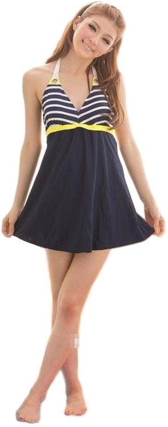 Amazon Smash Out 水着 ワンピース マリン柄 体型カバー スカート ネイビー 海 プール ワンピース 通販