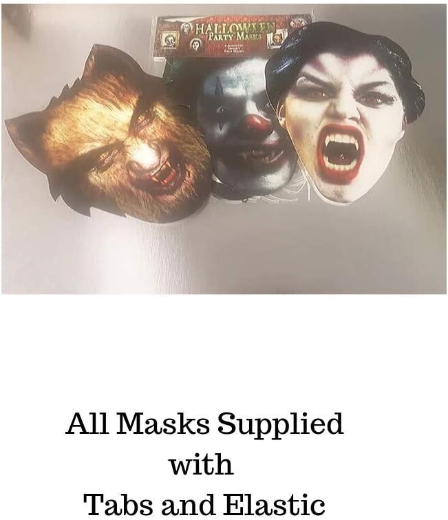 Star Cutouts stsmp145 - 6 Scary Clown Mask For Adult - One Size, Multicolor - Image 4