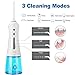 Water Flosser Detachable Water Tank with Drain Hole Keep the Motor Dry Rechargeable Oral Irrigator Waterproof Keegud Cordless Dental Flosser 3 Pressure Normal/Soft/Pulse 4 Tips Portable Bag For Travel