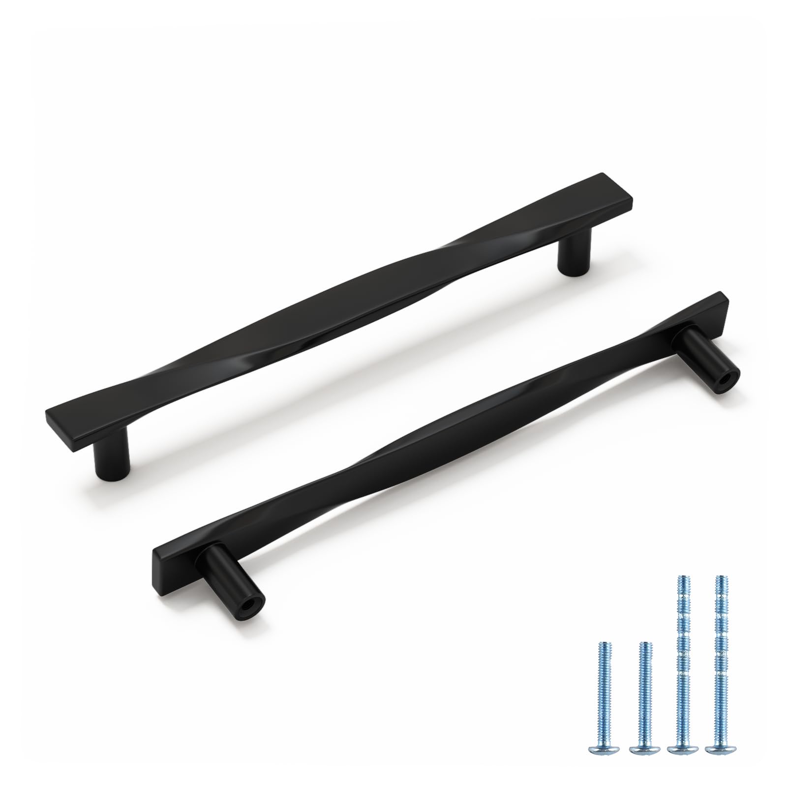 Rergy 10 Pack Matte Black Cabinet Handles Black