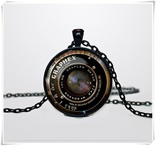 Camera lens pendant Vintage grahpex pendant Vintage Camera lens necklace