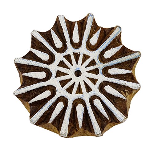 Handcarved Border Stamp Brown Wooden Textile Stamp Indian Printing Block Art