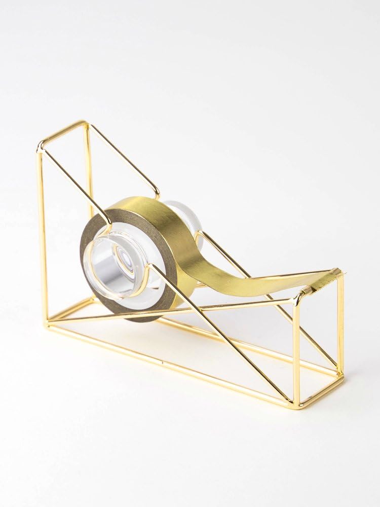 U Brands Desktop Tape Dispenser, Wire Metal, Gold - 898U06-48 : Office Products