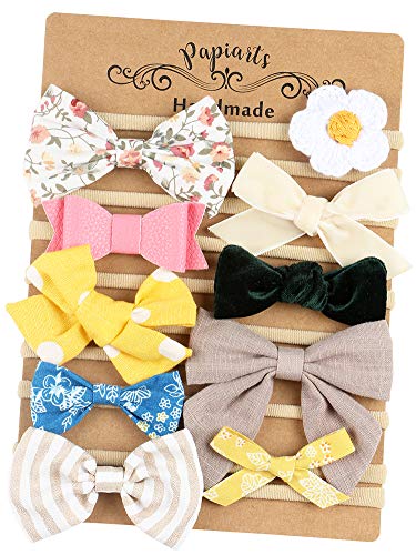 Baby Girl Headbands with Bows, Assorted 10 Packs of Hair Accessories for Newborn Toddler Girls