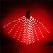 LED Isis Wings Glow Light Up Belly Dance Costumes with Sticks Performance Clothing Carnival Halloween (Red Plus)