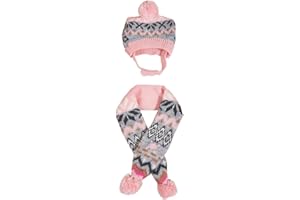 MaruPet Dog Hat & Scarf Set, Dog Knitted Hat Pet Christmas Winter Caps Cute Neck Scarf Party Decoration for Pet Cat and DogA-Pink Diamond Small