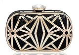 KISS GOLD(TM) Exquisite Leather Metal Hollow Designer Clutch Bag Evening Handbags