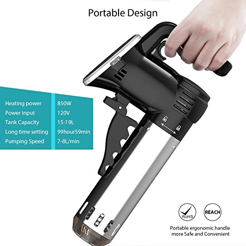 Sous Vide Cooker, Thermal Immersion Circulator, with Recipe E-Cookbook, Accurate Temperature Digital Timer, Ultra-quiet, 850 Watts, 120V, Stainless Steel/Black