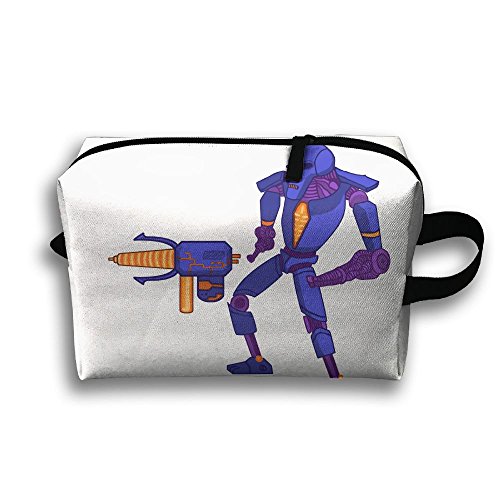 Robot Skeleton Travel Bag Cosmetic Bags Brush Pouch Portable Makeup Bag Zipper Wallet Hangbag Pen Organizer Carry Case Wristlet Holder