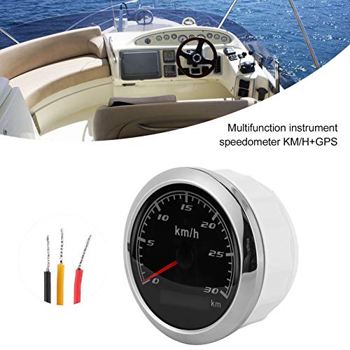 KM GPS Snelheidsmeter Kilometerteller Gauge 85mm 30 KM/H IP67 Waterdicht voor Boot Auto Jacht Motorfiets(zwart) - Image 4