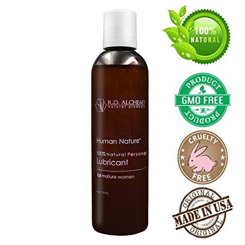100% Natural & Organic Moisturizer and Personal Lubricant for Dryness in Mature Women. Long-lasting feminine lubrication for personal use and Sex. NON Sticky! (4 Fl Oz, Regular)