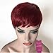 HOTKIS Human Hair Red Pixie Wig Short Pixie Wigs Red Pixie Cut Wig for Women (HS807-Light 99j)