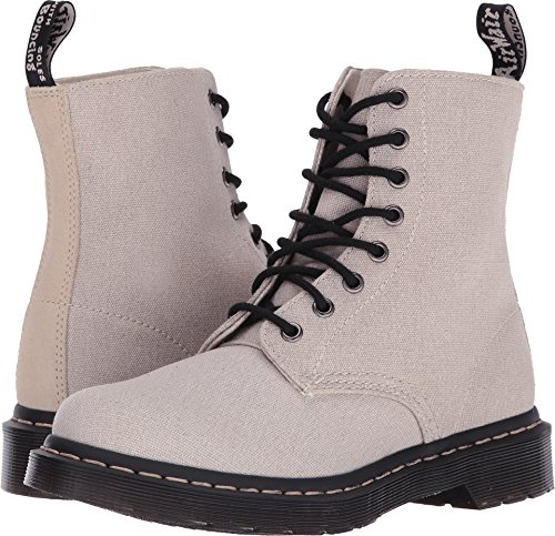 Dr. Martens Women's Page Mix Bone/Porcelain Washed Canvas/Hi Suede WP Boot