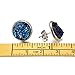 Fashewelry 1 Pair Faux Blue Flat Back Cabochon Druzy Stainless Steel Post Stud Earring Set with Safety Earring back 14x7mm
